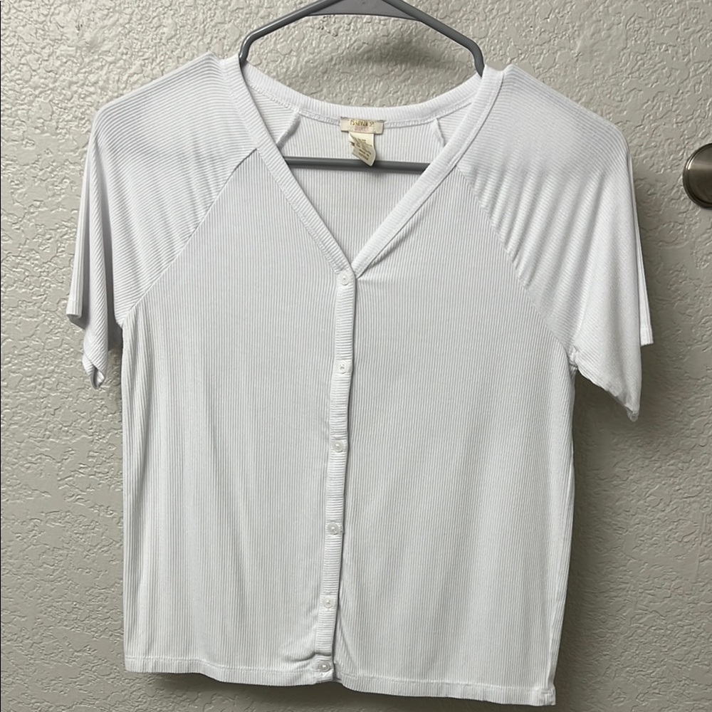 White Button-Up Top